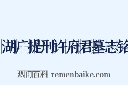 湖广提刑许府君墓志铭是什么意思的图片